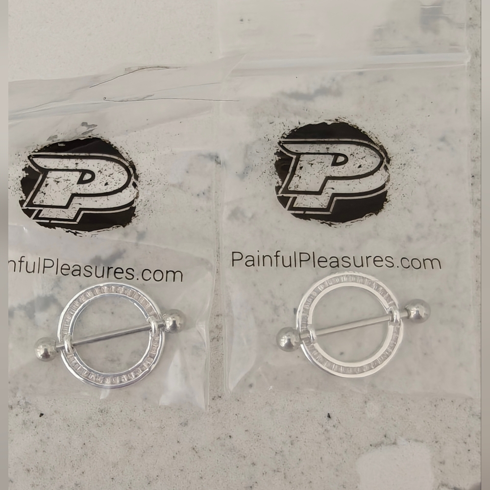 Silver Nipple Rings, 14g